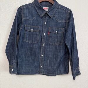 Levi’s Denim Shacket | Youth M Fits Women’s S–M | Snap Button Jean Jacket